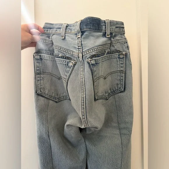 EB denim unravel original made with vintage Levi’s split hem jeans
